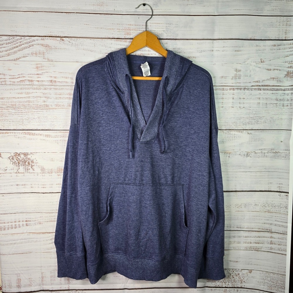 RBX Live Life Active Purple Heather Hooded Pullover Sweatshirt Hoodie XXL